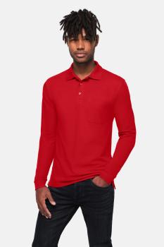 Preview: HAKRO Pocket-Longsleeve-Polo MIKRALINAR® ECO
