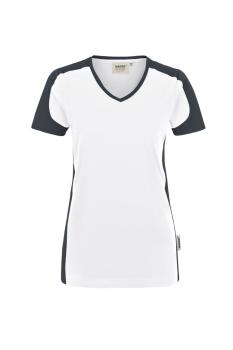 Preview: HAKRO Damen V-Shirt Contrast MIKRALINAR®