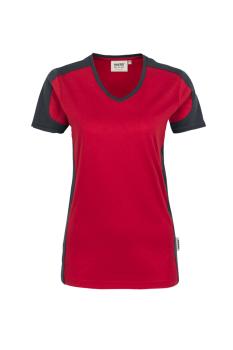 HAKRO Damen V-Shirt Contrast MIKRALINAR®