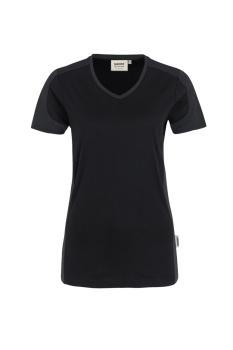 HAKRO Damen V-Shirt Contrast MIKRALINAR®