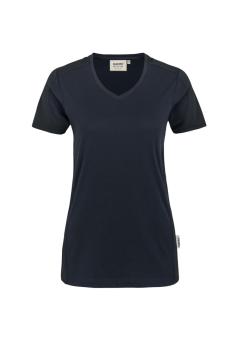 HAKRO Damen V-Shirt Contrast MIKRALINAR®