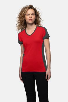 Preview: HAKRO Damen V-Shirt Contrast MIKRALINAR®