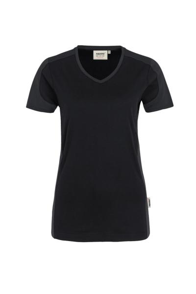 HAKRO Damen V-Shirt Contrast MIKRALINAR®